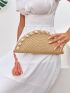 Tassel Decor Straw Bag