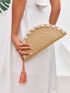 Tassel Decor Straw Bag