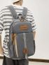 Men Letter Graphic Functional Backpack