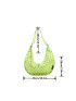 Plaid Letter Patch Chain Decor Large Capacity Hobo Bag