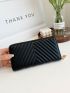 Quilted Studded Decor Long Wallet