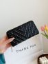 Quilted Studded Decor Long Wallet
