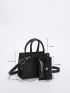 Mini Crocodile Embossed Square Bag With Coin Purse