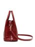 3pcs Crocodile Embossed Top Handle Bag Set