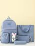 4pcs Rabbit Decor Functional Backpack Set
