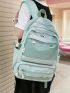 Letter Patch Decor Mesh Panel Functional Backpack