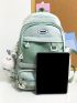 Letter Patch Decor Mesh Panel Functional Backpack