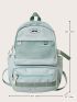 Letter Patch Decor Mesh Panel Functional Backpack