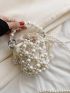 Mini Faux Pearl Decor Satchel Bag