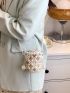 Mini Faux Pearl Decor Satchel Bag