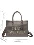Letter Graphic Top Handle Bag