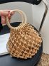 Minimalist Crochet Bag Hollow Out Design Top Ring Handle For Beach