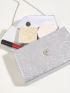 Glitter Flap Square Bag