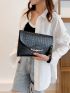 Crocodile Embossed Square Bag