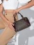 Geometric Pattern Double Handle Boston Bag