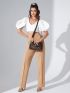 Geometric Pattern Double Handle Boston Bag