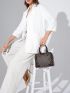 Geometric Pattern Double Handle Boston Bag