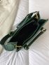 Crocodile Embossed Square Bag