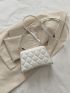 Mini Novelty Bag Geometric Embossed Solid White