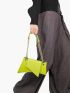 Neon Lime Chain Decor Flap Novelty Bag