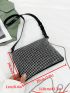 Mini Rhinestone Decor Square Bag