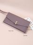Metal Decor Long Wallet