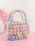 Mini Colorblock Bubble Pop It Bag With Random Graphic Strap