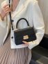 Crocodile Embossed Flap Square Bag