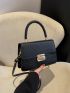 Crocodile Embossed Flap Square Bag