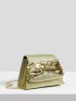 Mini Glitter & Sequin Decor Flap Square Bag