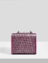 Mini Sequin Decor Flap Square Bag
