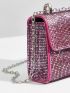 Mini Sequin Decor Flap Square Bag