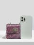 Mini Sequin Decor Flap Square Bag