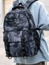 Men Camo Patch Letter Patch Travel Backpack