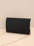 Metal Decor Flap Clutch Bag