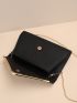 Metal Decor Flap Clutch Bag