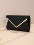 Metal Decor Flap Clutch Bag