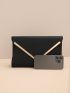 Metal Decor Flap Clutch Bag