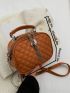 Mini Quilted Pattern Tassel Decor Square Bag