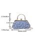 Ruched Detail Pearl Decor Square Bag