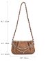 Chain Decor Braided Strap Ruched Bag