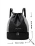 Letter Print Large Capacity Drawstring Backpack