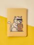 X Dudeline Cartoon Cat Print Passport Case