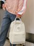 Men Letter Patch Backpack