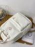 Men Letter Patch Backpack