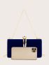 Rhinestone Decor Chain Box Bag