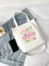 Letter Print Shopper Bag
