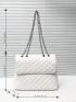 Quilted Flap Chain Shoulder Tote Bag