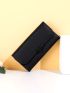 Letter Detail Fold Over Long Wallet