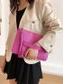 Neon Pink Tassel Decor Square Bag